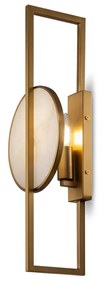 Applique Contemporanea Marmo Metallo Oro 1 Luce Diffusore Bianco