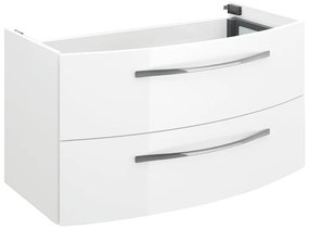 Mobile da bagno sotto lavabo PELIPAL bianco lucido L 90 x H 49 x P 48 cm 2 cassetti, lavabo non incluso
