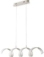 Sospensione HELIX in alluminio bianco e argento 20W luce calda 80 cm.