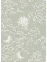 Littlephant Carta da parati Happy Cloud - Sage Green