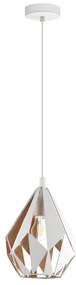 Lampadario Design Carlton oro paralume bianco E27 Ø20.5cm EGLO