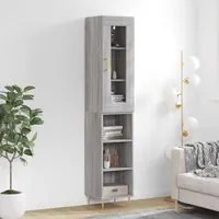 Credenza Grigio Sonoma 34,5x34x180 cm in Legno Multistratocod mxl 102006