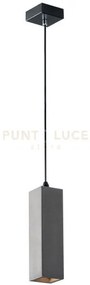 Lampadario a sospensione kruk quadrata grigia 1 luce attacco gu10 7...