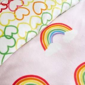 Biancheria da letto singola per bambini in flanella 135x200 cm Rainbow Hearts - Catherine Lansfield