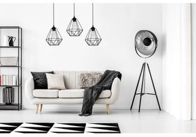 Lampada a sospensione BASKET 3xE27/60W/230V nero