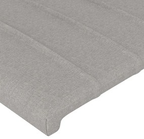 Testiera ad orecchio grigio chiaro 103x23x78/88 cm in tessuto