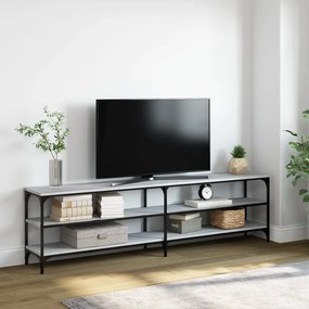 Mobile tv grigio sonoma 180x30x50cm legno multistrato e metallo