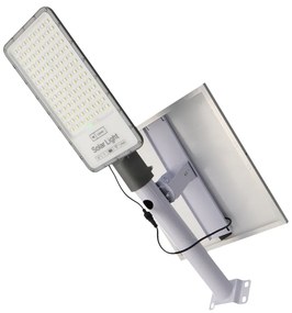 Faro Led 300W Grigio con pannello solare IP65 Bianco freddo 6000K Dimmerabile con telecomando e crepuscolare M LEDME