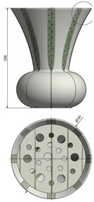 Vaso in gres bianco dipinto a mano Signature - Kähler Design
