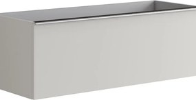 Mobile da bagno sospeso sotto lavabo Pixel plain 1 cassetto L 120 x H 40 x P 45.5 cm grigio pastello laccato opaco, con maniglia alluminio brillante