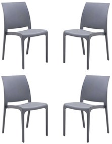 VOLGA - sedia da giardino in plastica set da 4