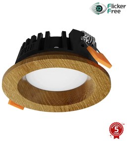 APLED - Lampada LED RONDO WOODLINE LED/3W/230V 4000K diametro 9 cm quercia legno solido