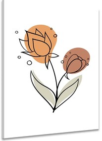 Quadro su tela – Fiore minimalista su sfondo bianco No3