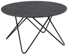 Tavolino rotondo nero con piano in marmo ø 80 cm Wyre - Actona