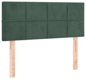 Letto a Molle con Materasso e LED Verde Scuro 90x190 cm Velluto