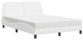 Letto con materasso bianco 140x200 cm in similpelle