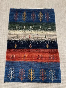 Gabbeh Tappeto 90x60 Blu (Iran) Annodato A Mano
