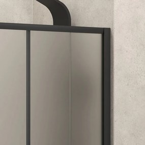 Porta doccia nera 150 cm vetro opaco doppio scorrevole | KFN6000NS - KAMALU