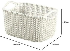 Cesto portaoggetti bianco , 3 l Knit - Curver