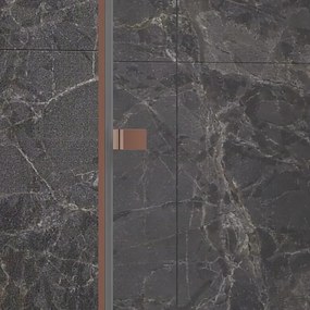 Kamalu - Doccia nicchia scorrevole 140 cm senza telaio color oro rosa | KNM4000GR