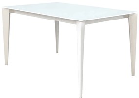 BENJAMIN - tavolo da pranzo moderno allungabile in acciaio e vetro da 160