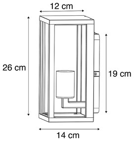 Lampada da parete intelligente nera 26 cm IP44 incl. Wifi ST64 - Charlois