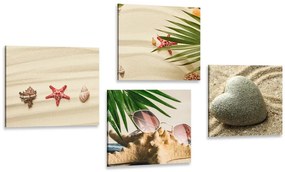 Set di quadri – Natura morta della spiaggia sabbiosa