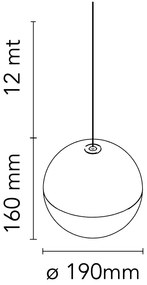 Flos String Light Testa A Sfera Cavo 22 m Lampada a sfera 19 cm sospesa a luce diffusa bianco