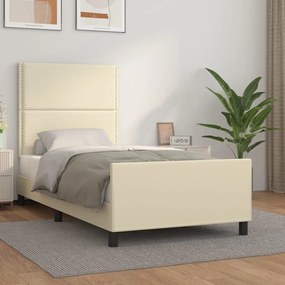 Giroletto con testiera crema 80x200 cm in similpelle