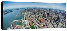 Stampa su tela Panoramica New York di giorno, multicolore 140 x 70 cm