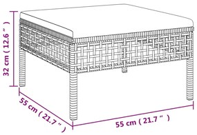 Set Divani da Giardino 4 pz con Cuscini in Polyrattan Grigio