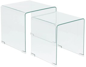 Set di 2 tavolini da caffè vetro trasparente KENDALL Beliani