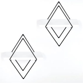 SET 2x Mensola da parete bianca