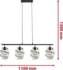 Briloner 4871-045 - Lampadario sospeso su cavo 4xE27/60W/230V