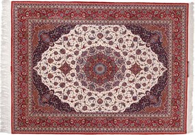 Isfahan Tappeto 420x310 Rosa (Iran) Annodato A Mano
