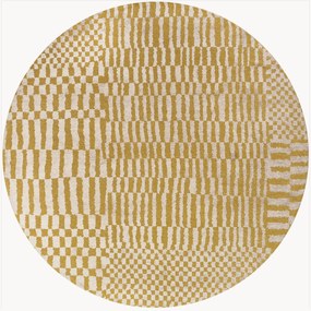 Tappeto rotondo jacquard lavabile da interno-esterno Berber