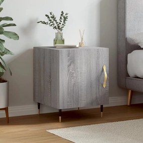 Comodino Grigio Sonoma 40x40x50 Cm İn Legno Multistrato /