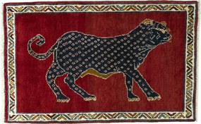 Gabbeh Tappeto 70 x 100 Rosso (Iran) Annodato A Mano