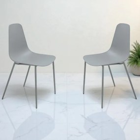 Sedia in polipropilene Grigio Chiaro con gambe in metallo LUANA 2 sedie