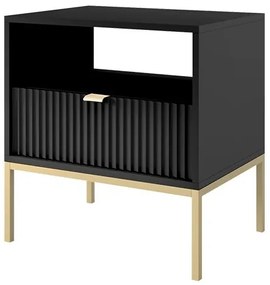 Comodino NOVA 56x54 cm nero/oro