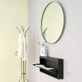 Scarpiera nera in metallo con ante ribaltabili/da parete 75x38x13 cm Mario – Spinder Design