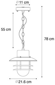 Lampada a sospensione industriale marrone ruggine IP44 - Shell