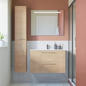 Mobile da bagno sotto lavabo SENSEA Remix rovere laminato opaco L 90 x H 58 x P 46 cm 2 cassetti, lavabo non incluso