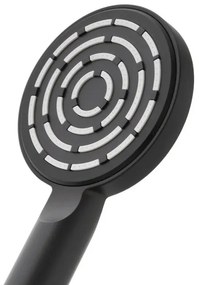 Doccetta tonda monogetto da 23,5 cm nero opaco in ABS anticalcare Hidra