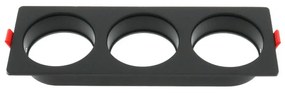 Portafaretto fisso per faretto Cobfix 10W da incasso 247x87mm Nero Rettangolare 3 posti M LEDME