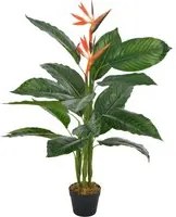 Strelitzia Artificiale con Vaso Rosso 100 cm 280197