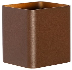 Applique da parete moderna marrone ruggine con LED IP54 quadrata - Evi