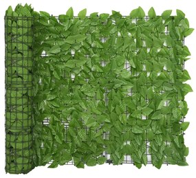 Paravento Da Balcone Con Foglie Verdi 400x100 Cm /