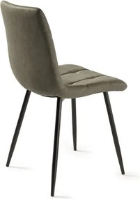 Sedia da cucina in ecopelle Oliva e gambe metallo nere - ARCA 2 sedie