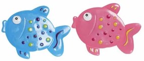 Tappeto da bagno DKD Home Decor 13 x 1 x 10,5 cm Azzurro Rosa Per bambini PVC Pesce (2 Unità)